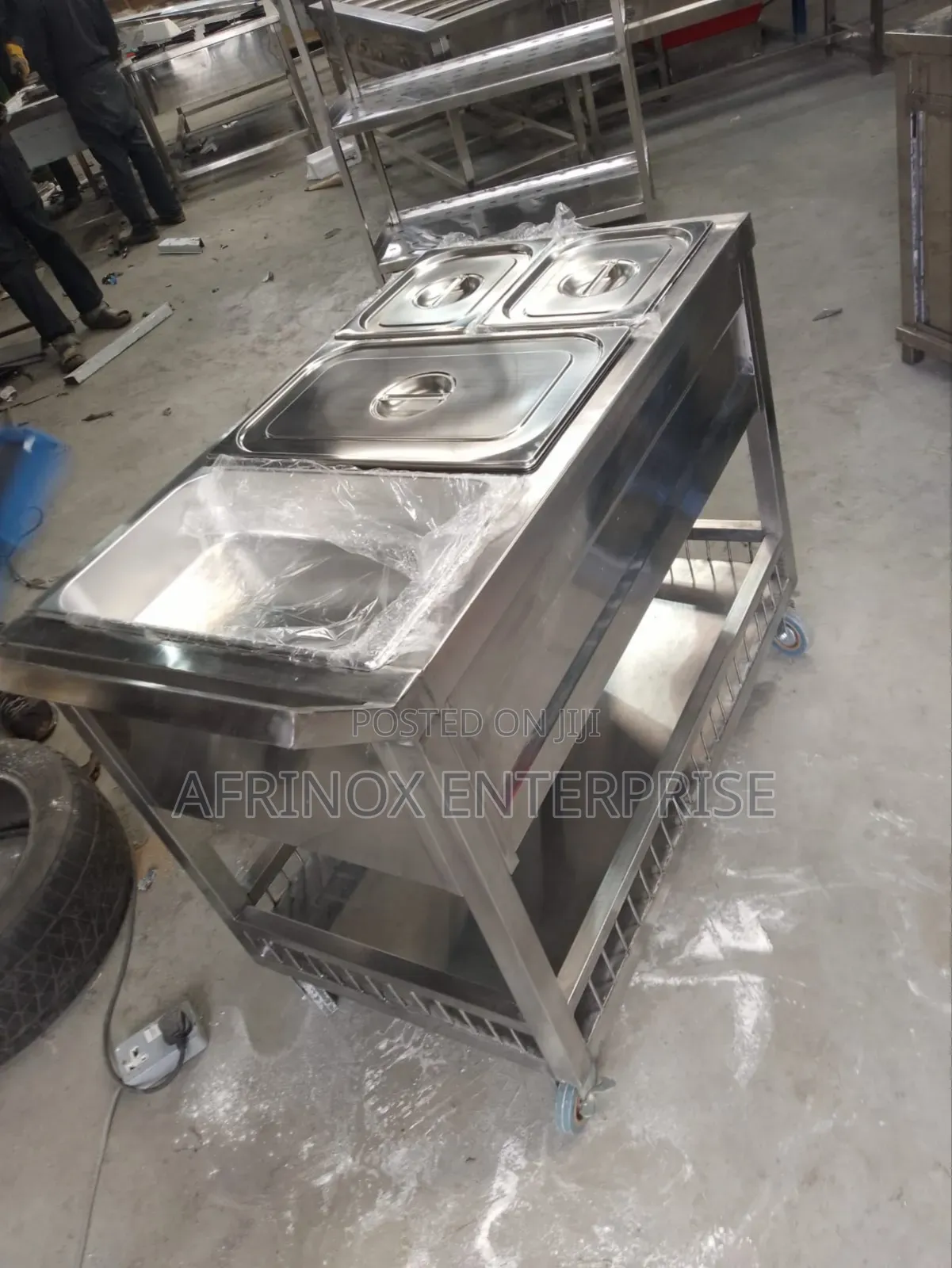 Mobile Food Warmer Display, Stainless Steel Made
