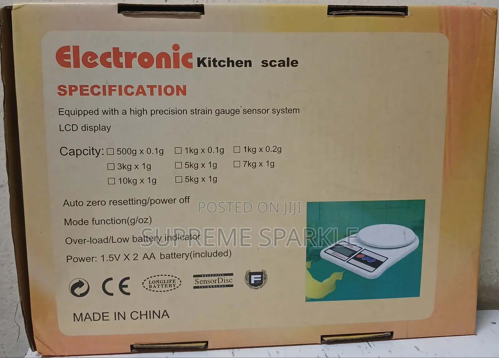 High Precision Electronic Digital Kitchen Scale - 10kg Capacity