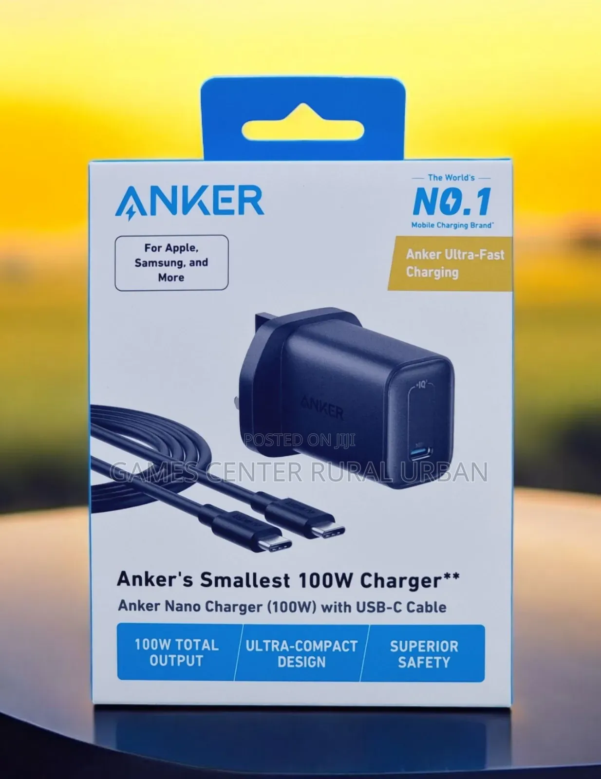 Anker Nano 100w Charger With 6ft 5a Usb-C to Usb-C Cable