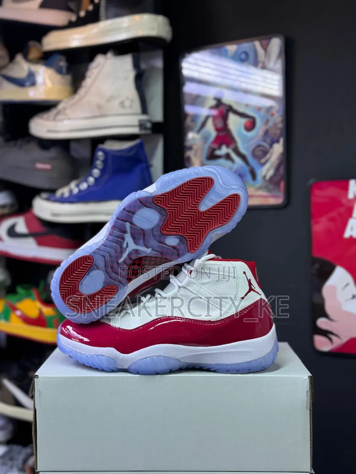 Jordan 11 White/Cherry Red