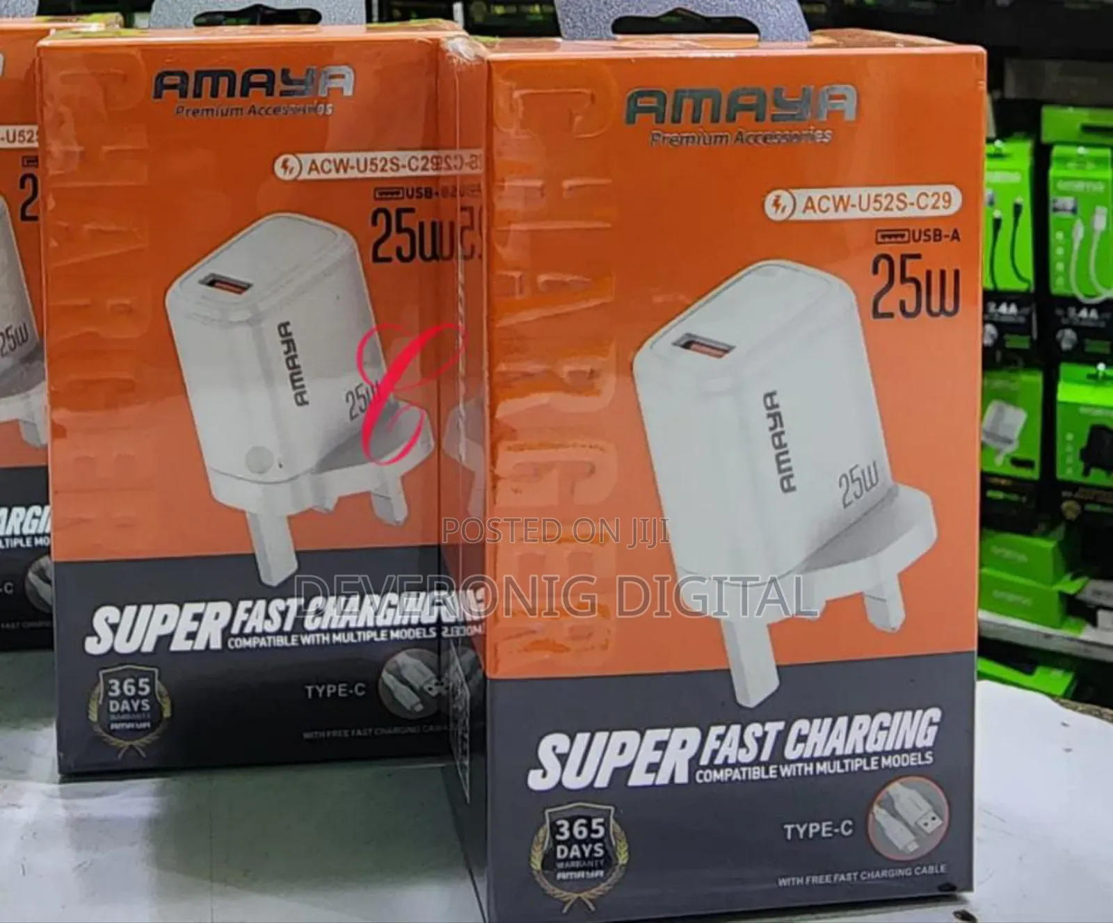 Amaya Acw-U52s-C29 *25w* Super Fast Charger With Usb to Type C Cable