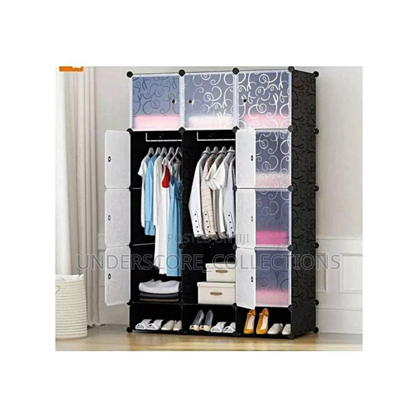 3 Column Plastic Portable Wardrobes