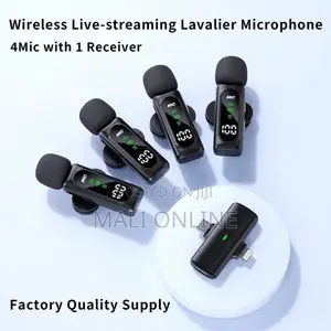 4 in 1 Wireless Lavalier Microphone Noise Reduction Collar Mic