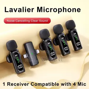 4 in 1 Wireless Lavalier Microphone Noise Reduction Collar Mic