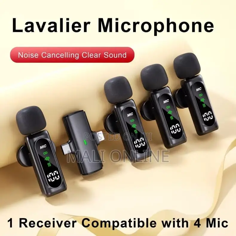 4 in 1 Wireless Lavalier Microphone Noise Reduction Collar Mic