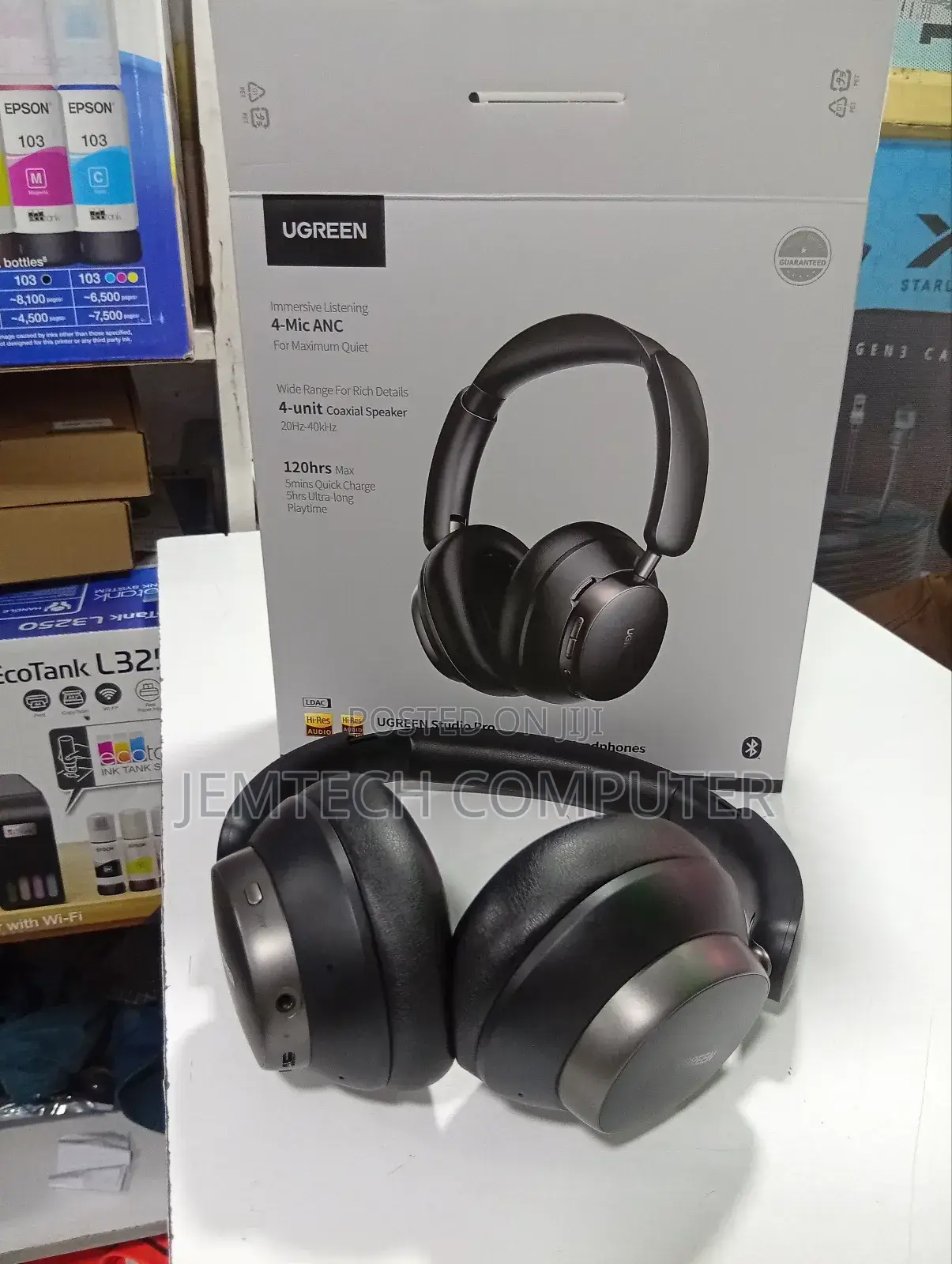 Ugreen Studio Pro Hybrid Active Noise-Cancelling Headphones Black