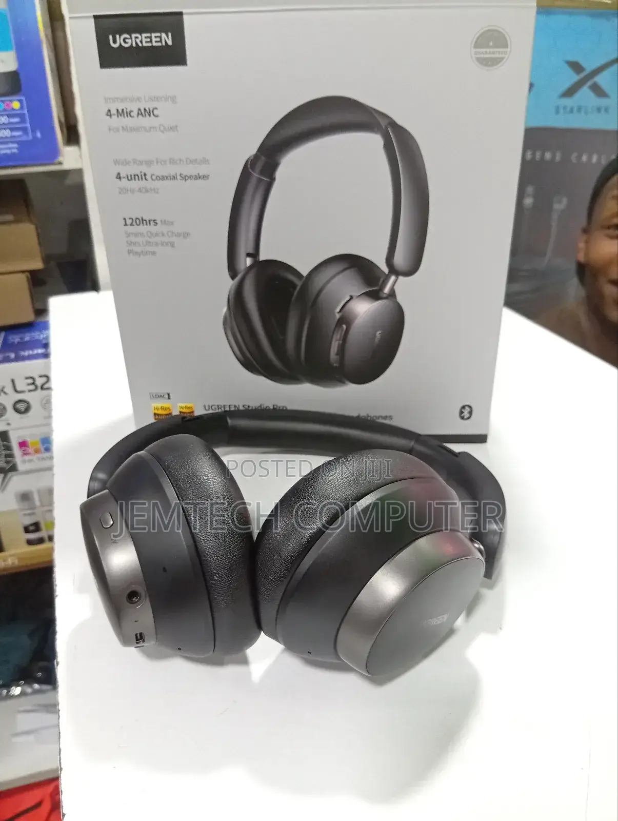Ugreen Studio Pro Hybrid Active Noise-Cancelling Headphones Black