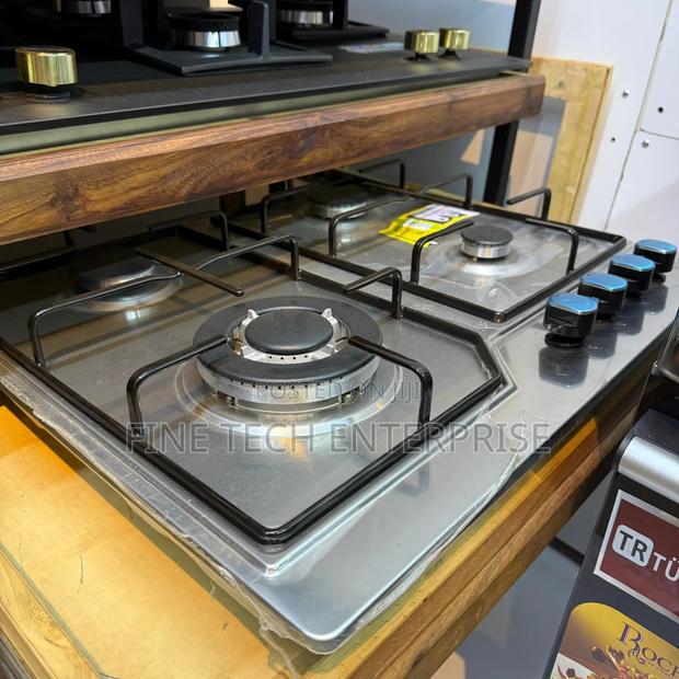 Bolesi 4 Gas Burner Hob With Wok, Stainless Steel Battery Ignition