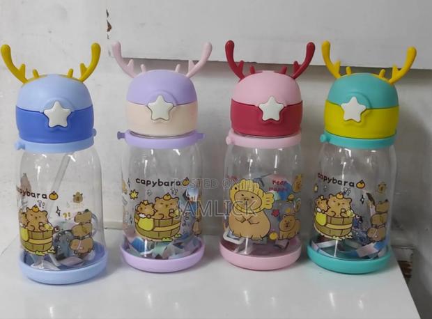 600ml Cute Cartoon Horn Sipper Bottle for Kids –Hk