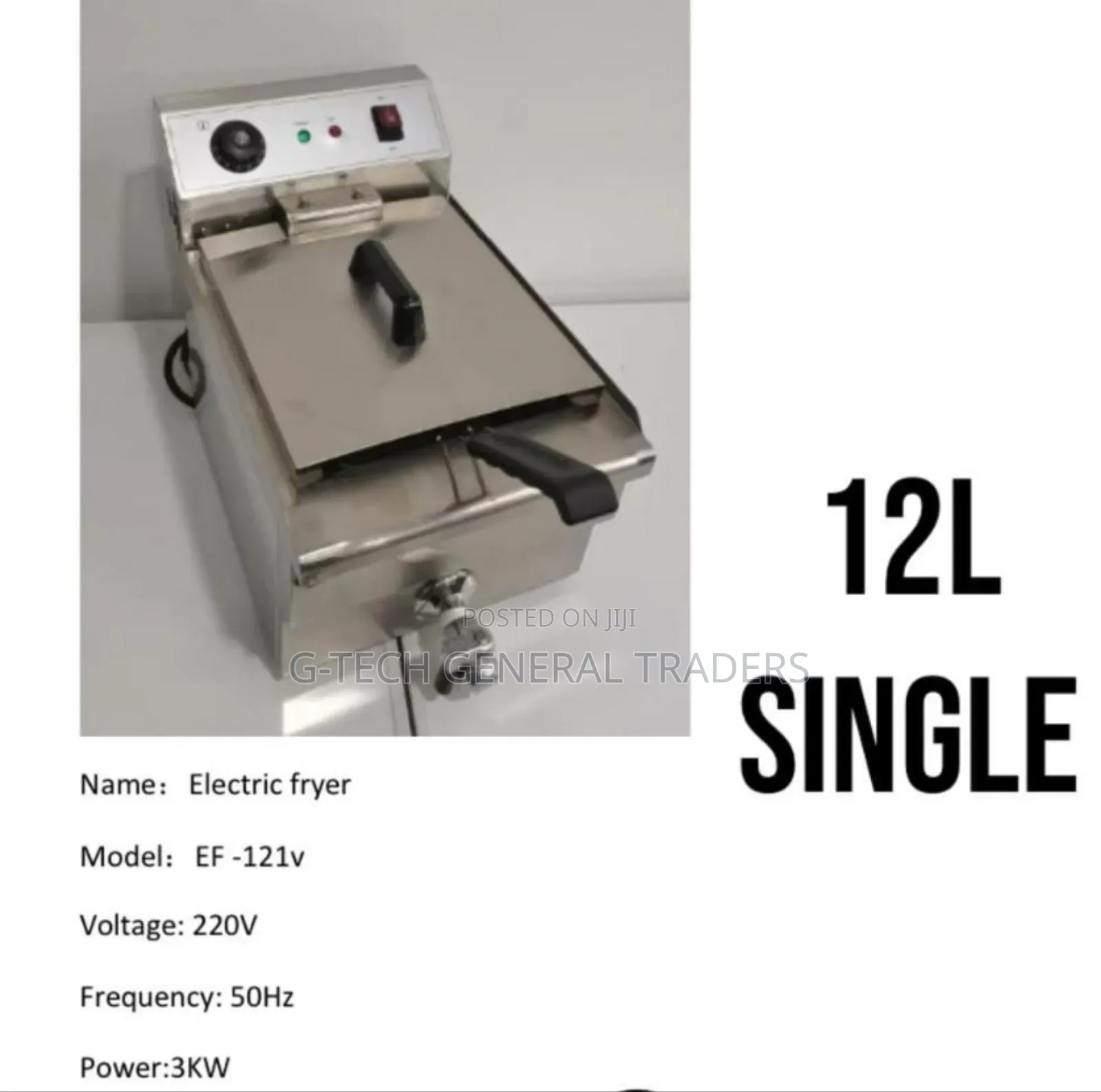 Premier Heavy Commercial 3kw Single Deep Fryer Machine 12l