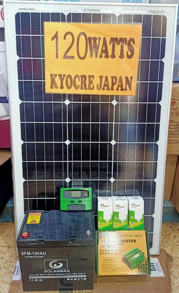 120 Watts Solar - 100ah Battery - 10a Controller - 300 Watts Inverter - main view