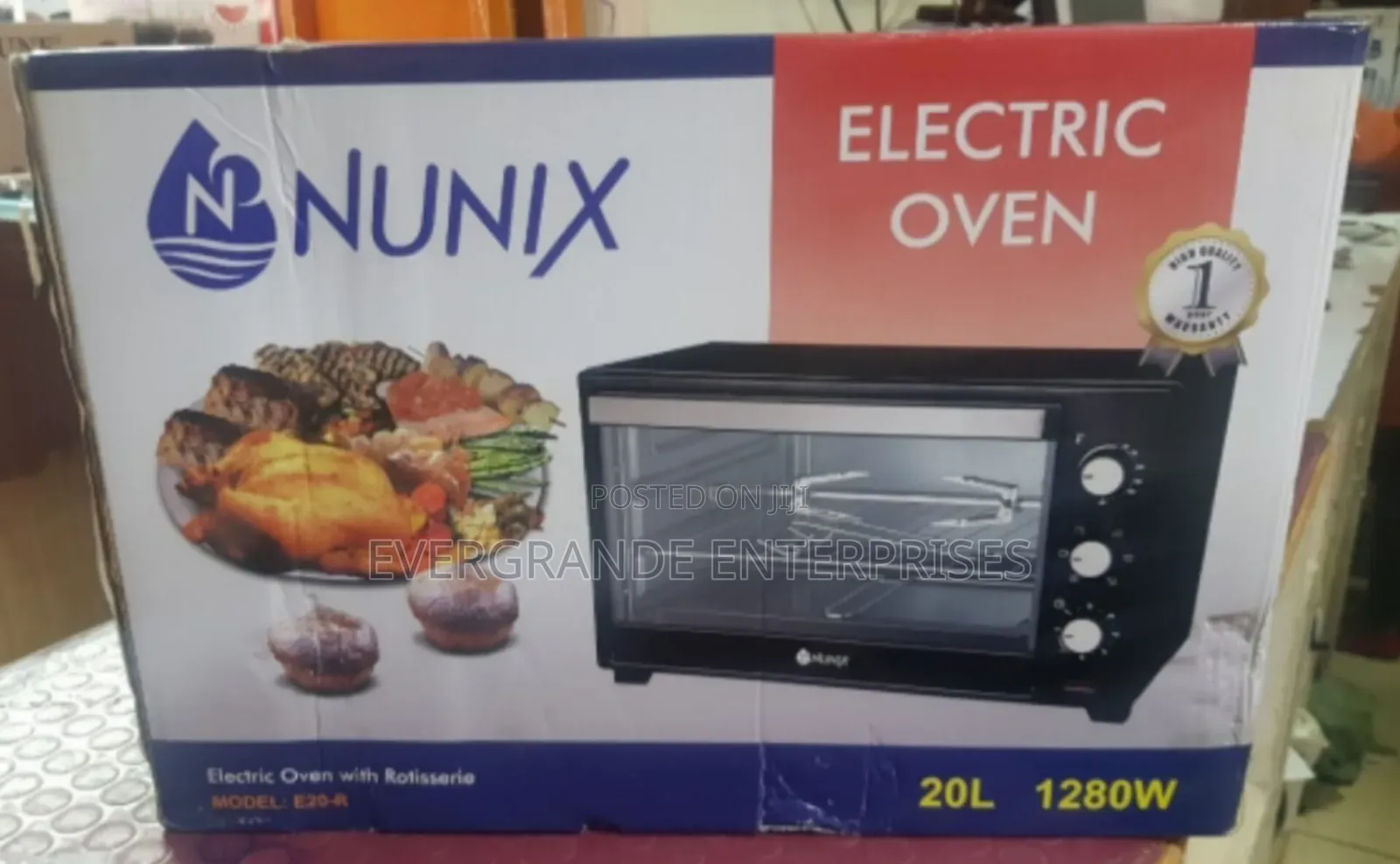 "Oven" Nunix Electric Oven With Rotisserie 20 Litres