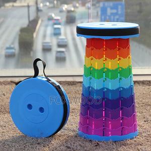 Portable Telescopic Folding Stool With a Rainbow Design. - thumbnail 2