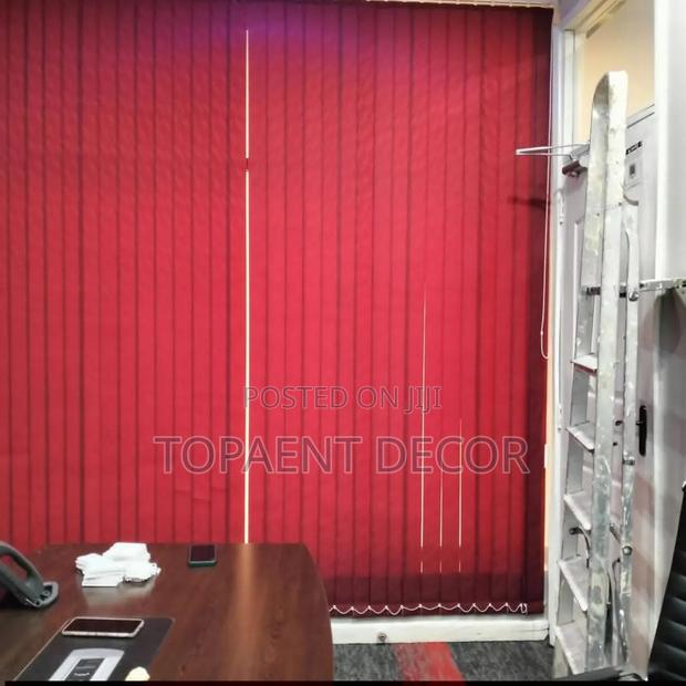 Top To Bottom Window Red Vertical Office Blinds - main view