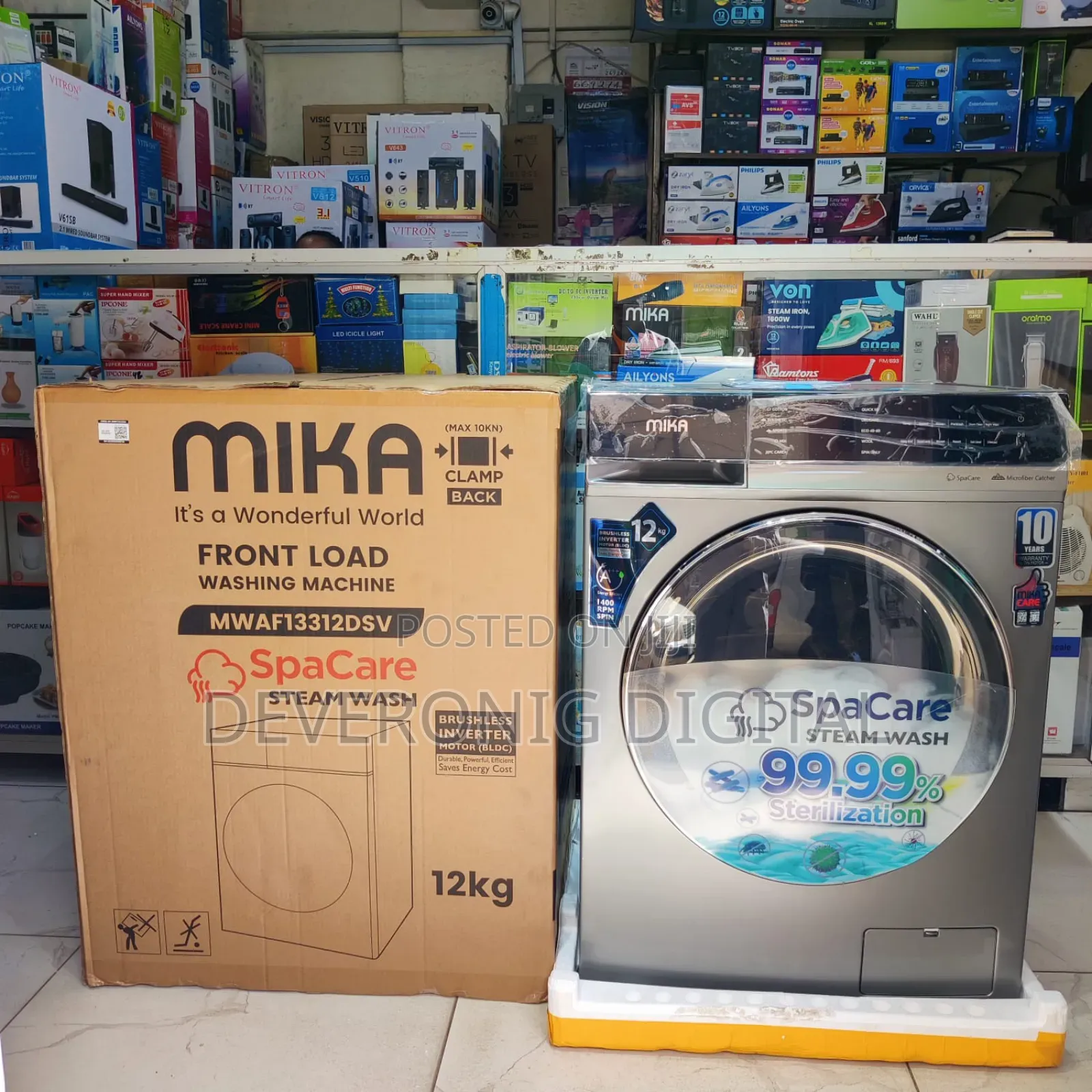 *Mika 12kg Fully Automatic Washing Machine Wash Spin 1500rpm