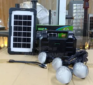 New Gd-206 With 3 Led Bulbs and Radio Bt Speaker/Gd Solar Lighting
