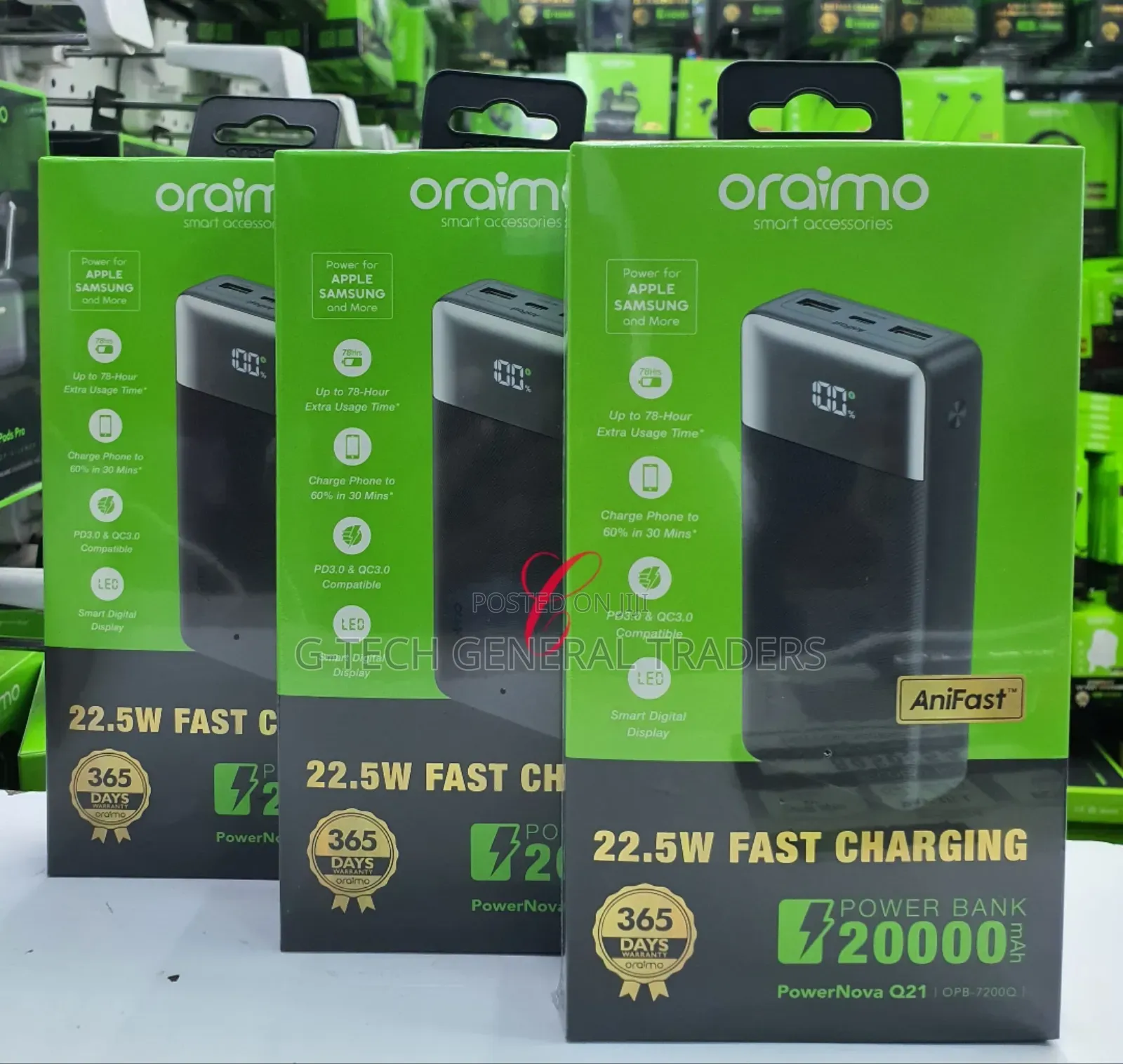 Oraimo 20000mah 22.5w Powerbank With Smart Digital Display