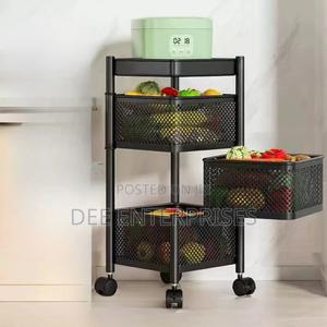 3 Tier Square Design Rotating Fruit Vegetable Rack - thumbnail 2