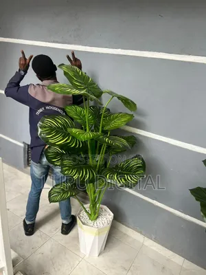 190cm Artificial Decorative Indoor Plant With Plastic Vase Pebbles