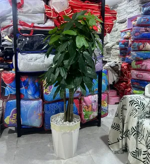 180cm Artificial Mango Plant With Decorative Plastic Vase Pebbles