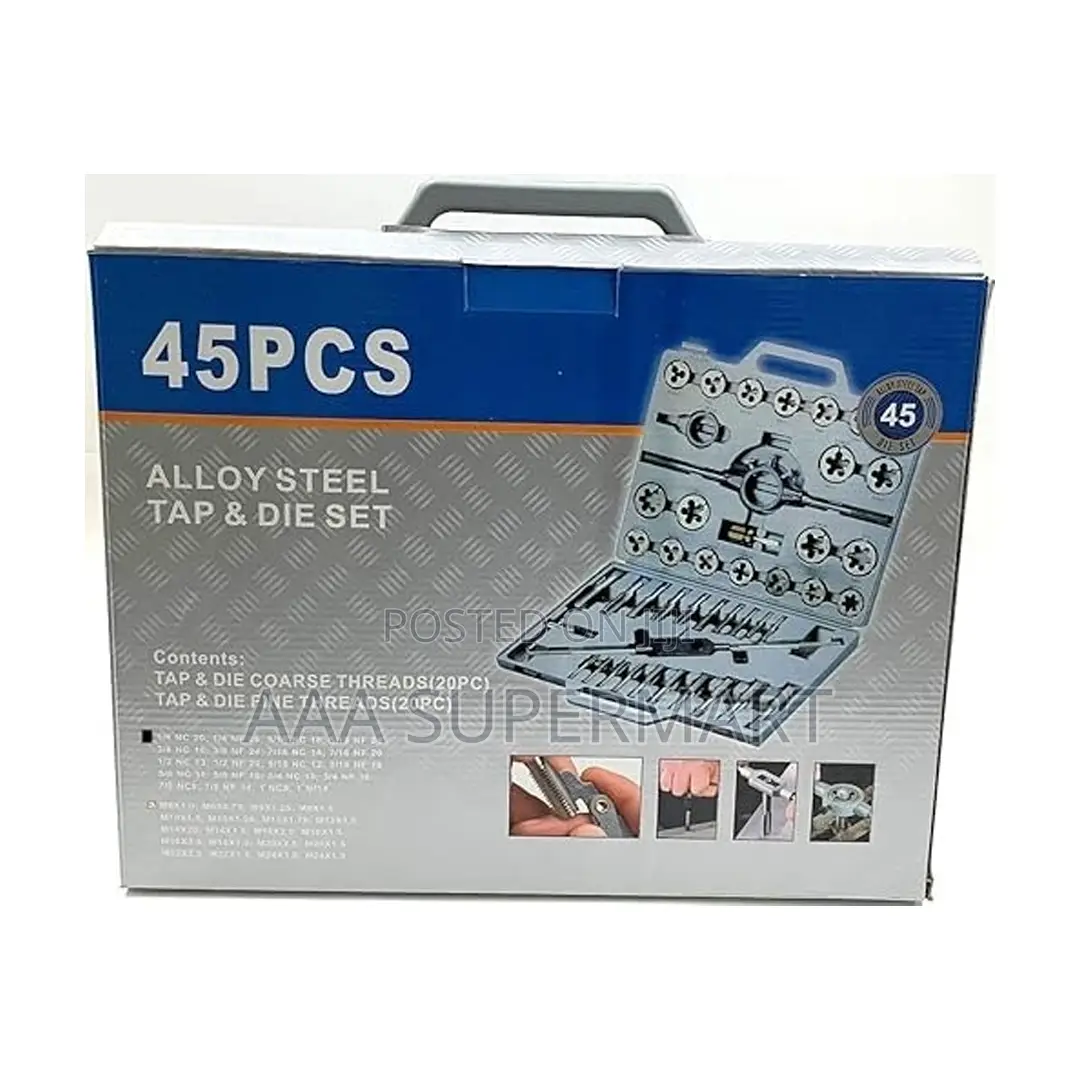 Tap & Die Set (Carbon Steel) 45pcs - 1/4" - 1"-