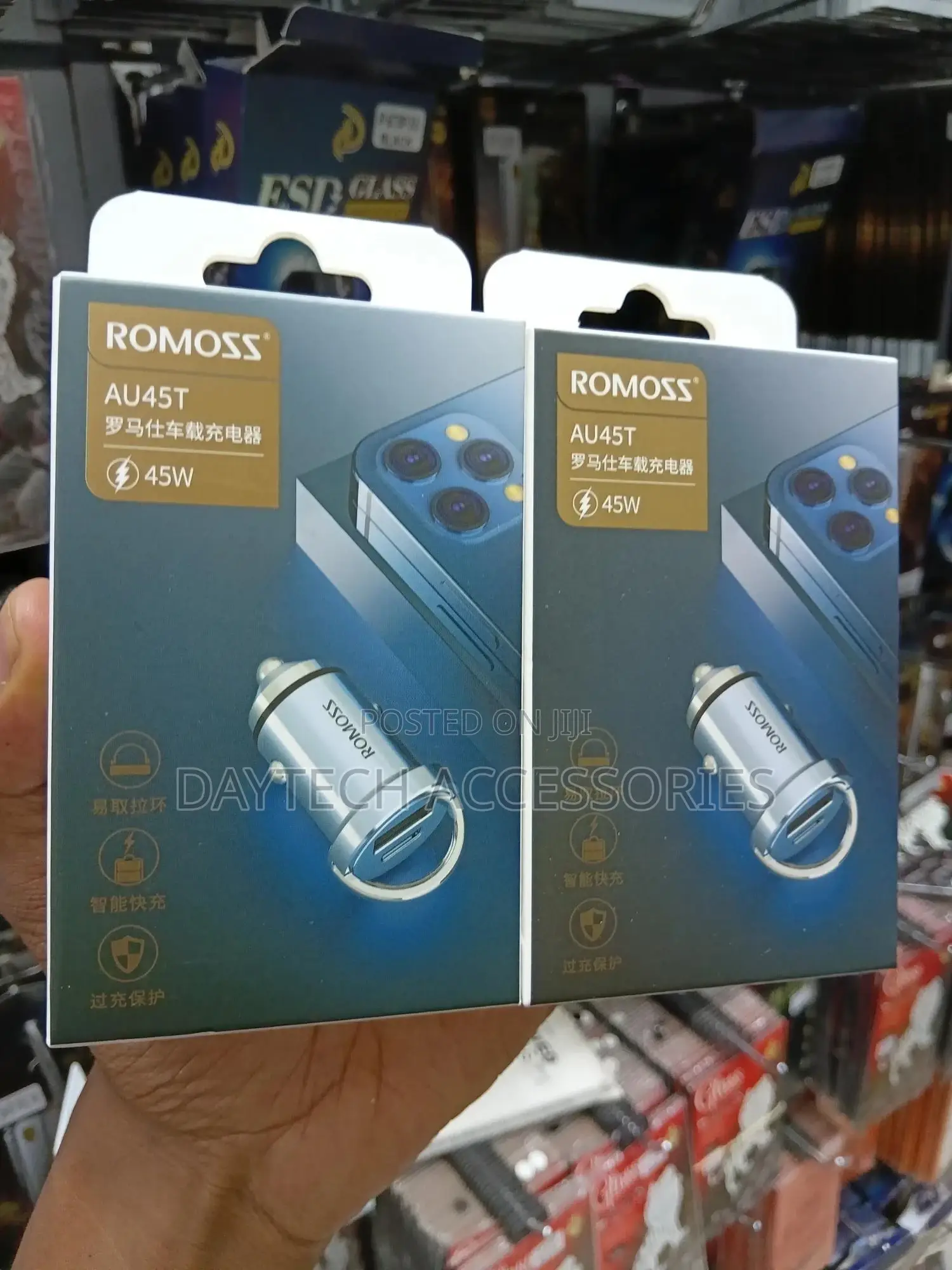 Romoss Au45t Car Charger Usb + Usb-C Pd + Qc 45w (Silver)