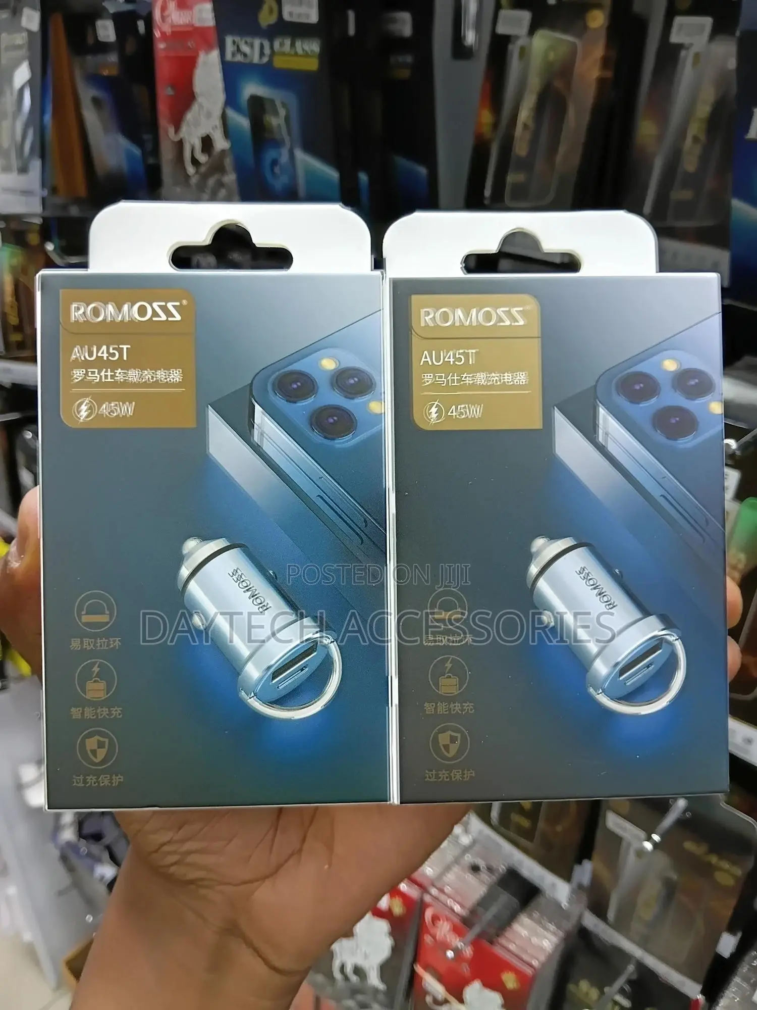 Car Charger Romoss Au45t Car Charger Usb + Usb-C, Pd + Qc 45w - Silver