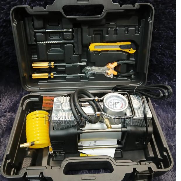 Portable Air Compressor With Tool Kit – Inflator Repair Set - main view