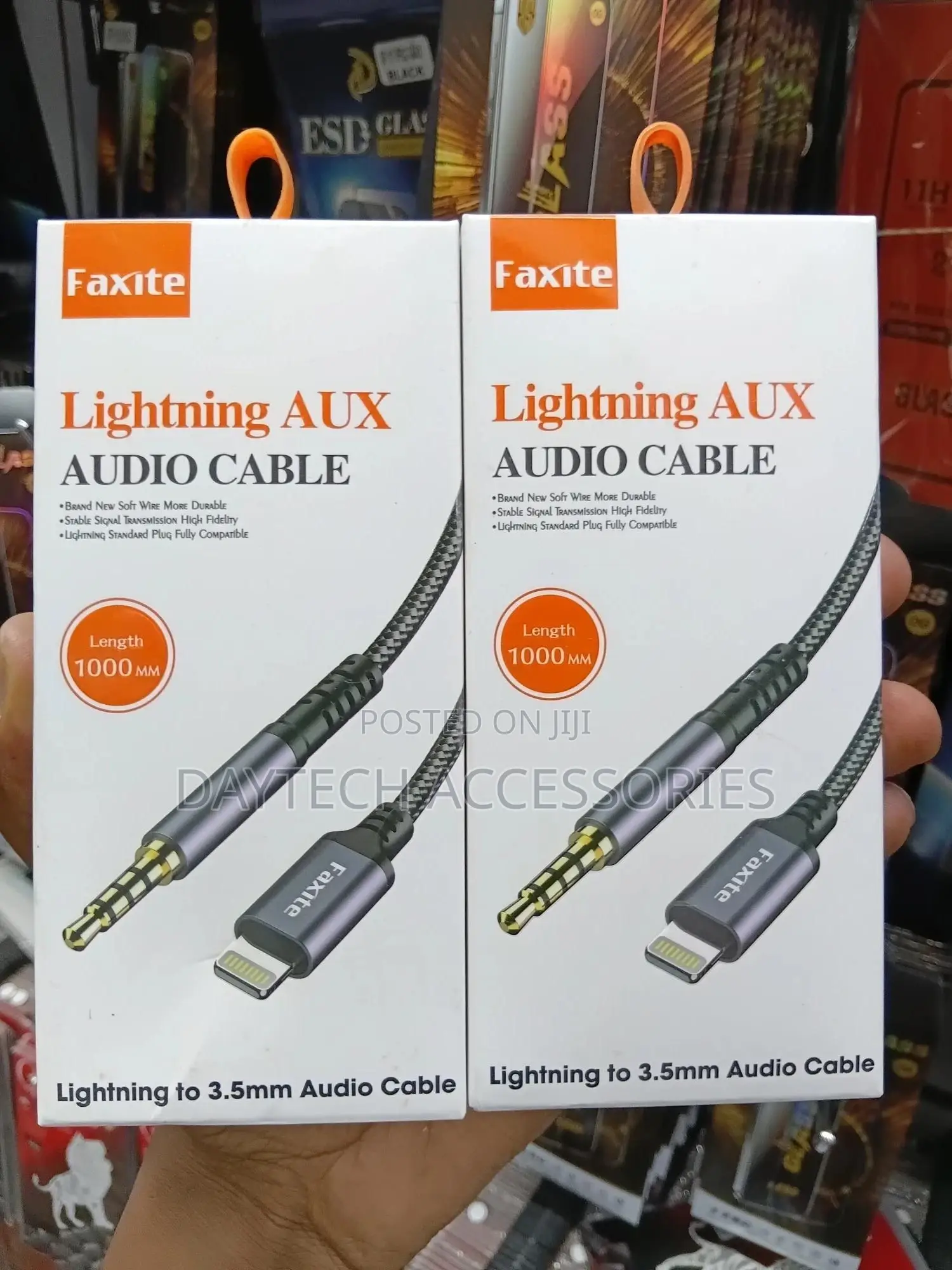 Lightning to Aux Cable for iPhone, iPad, iPod.