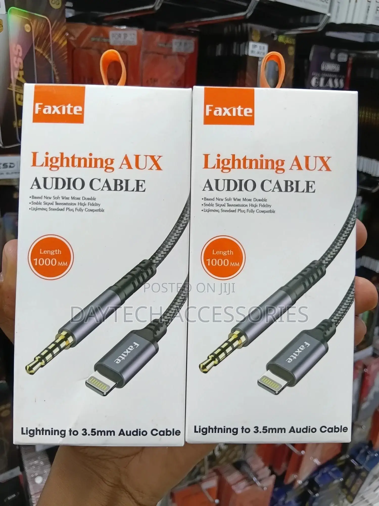 Lightning to Aux Cable for iPhone, iPad, iPod.