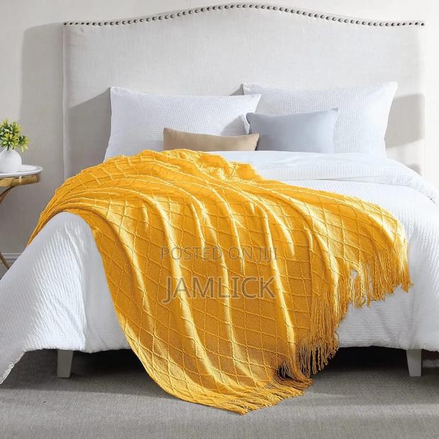 High-Quality Knitted Throw Blankets With Tassel - Cl - thumbnail 7