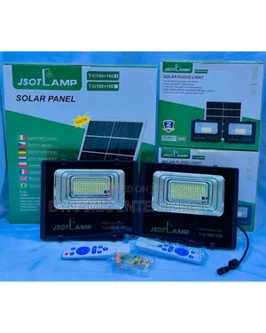 100 Watts 2-in-1 Solar Flood Light Set