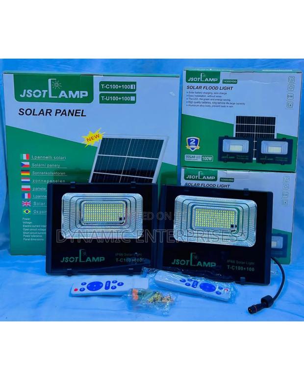 100 Watts 2-in-1 Solar Flood Light Set - main view