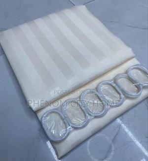 Cream Shower Curtain With Hooks