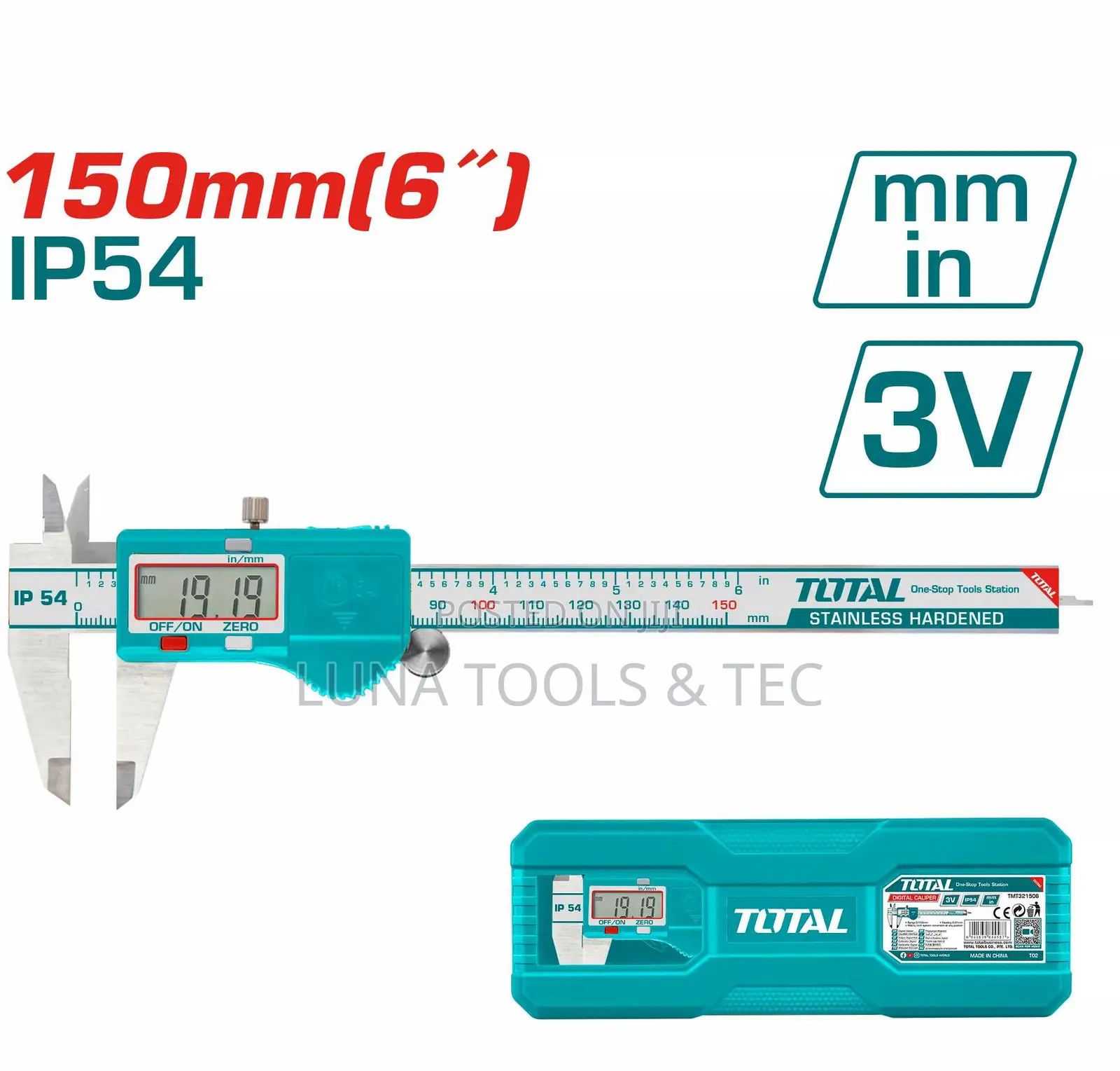 Total Tmt321506 Digital Caliper
Range:0-150mm