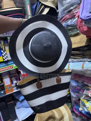 Straw Bag With Hat for Summer