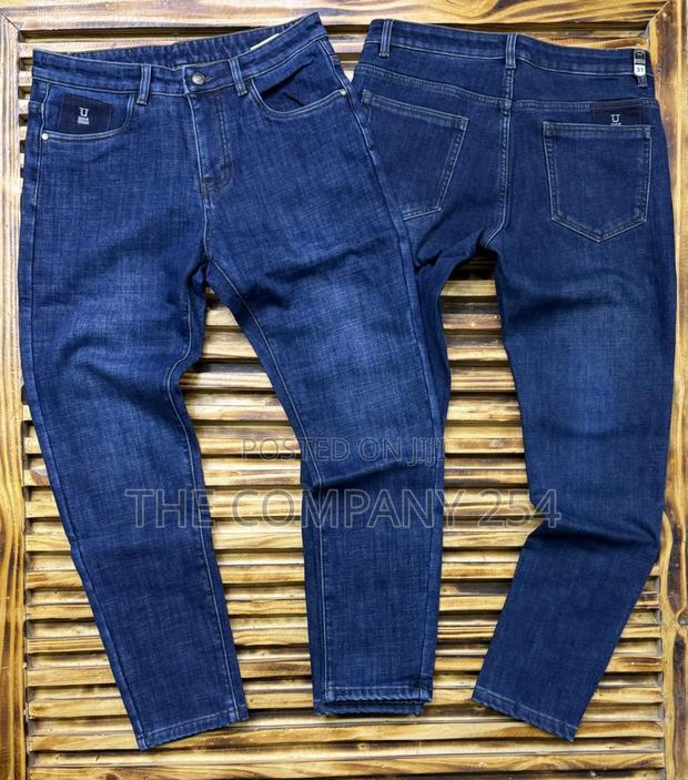 Quality Leather Casual Men Straight Jeans