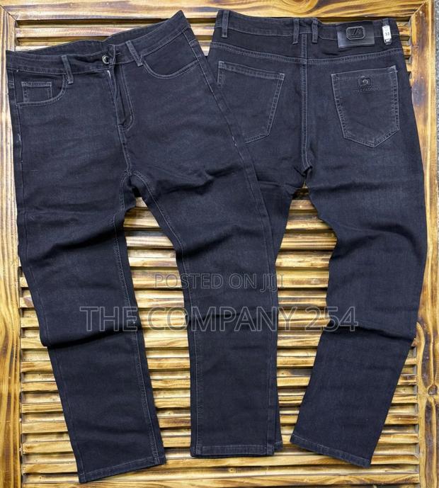 Quality Leather Casual Men Straight Jeans - thumbnail 3