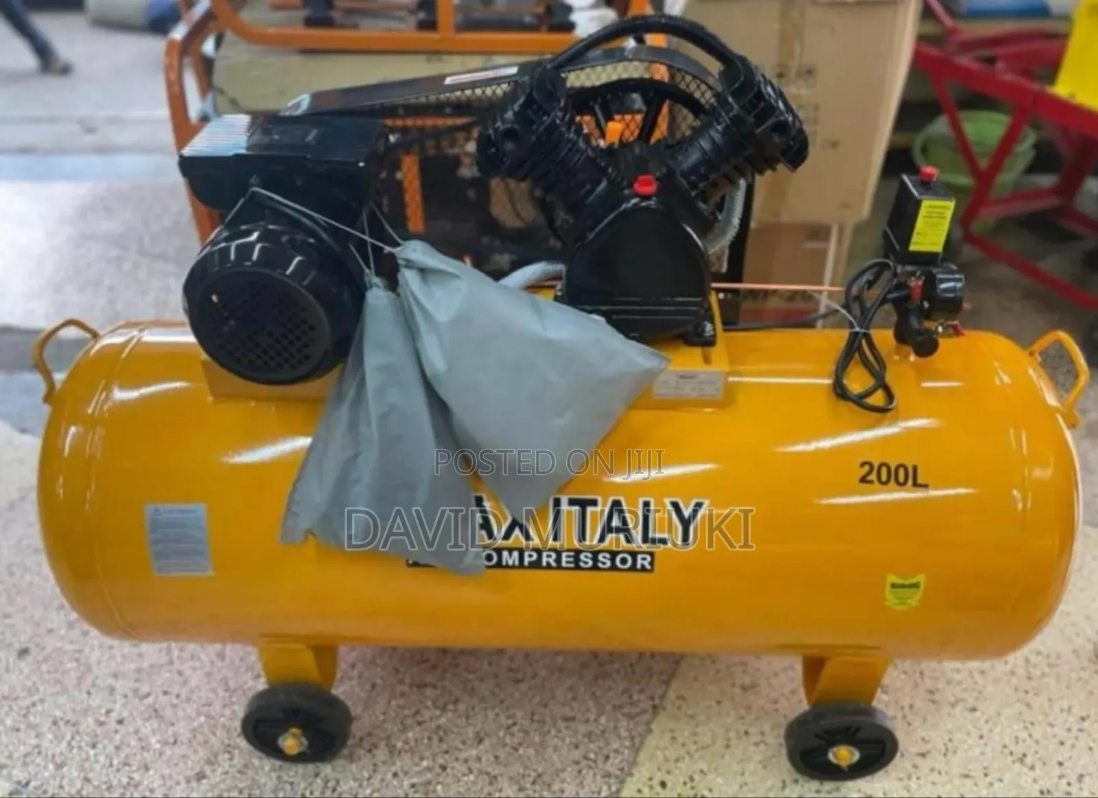 200l Electric Air Compressor Double Pistons 3hp Motor 8 Bar 116psi