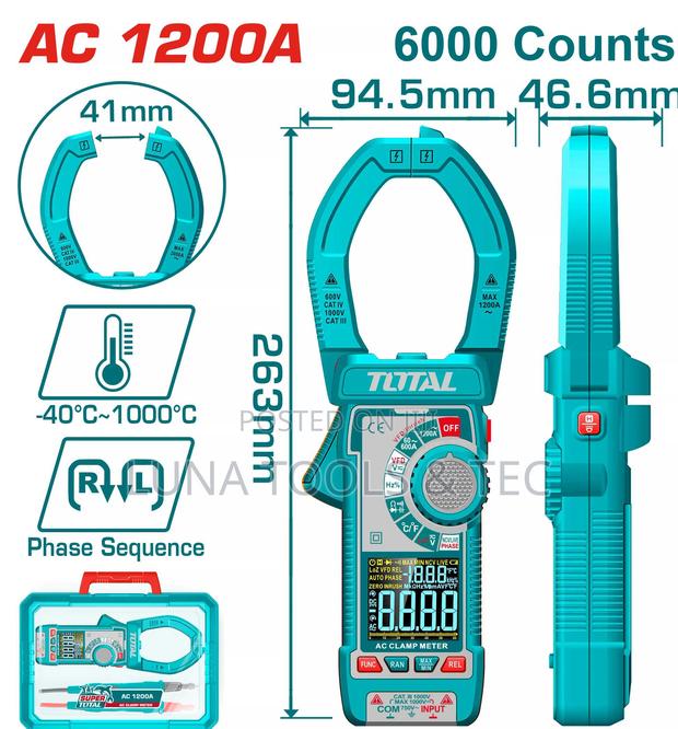 Total TMT Digital Ac Clamp Meter 1200a