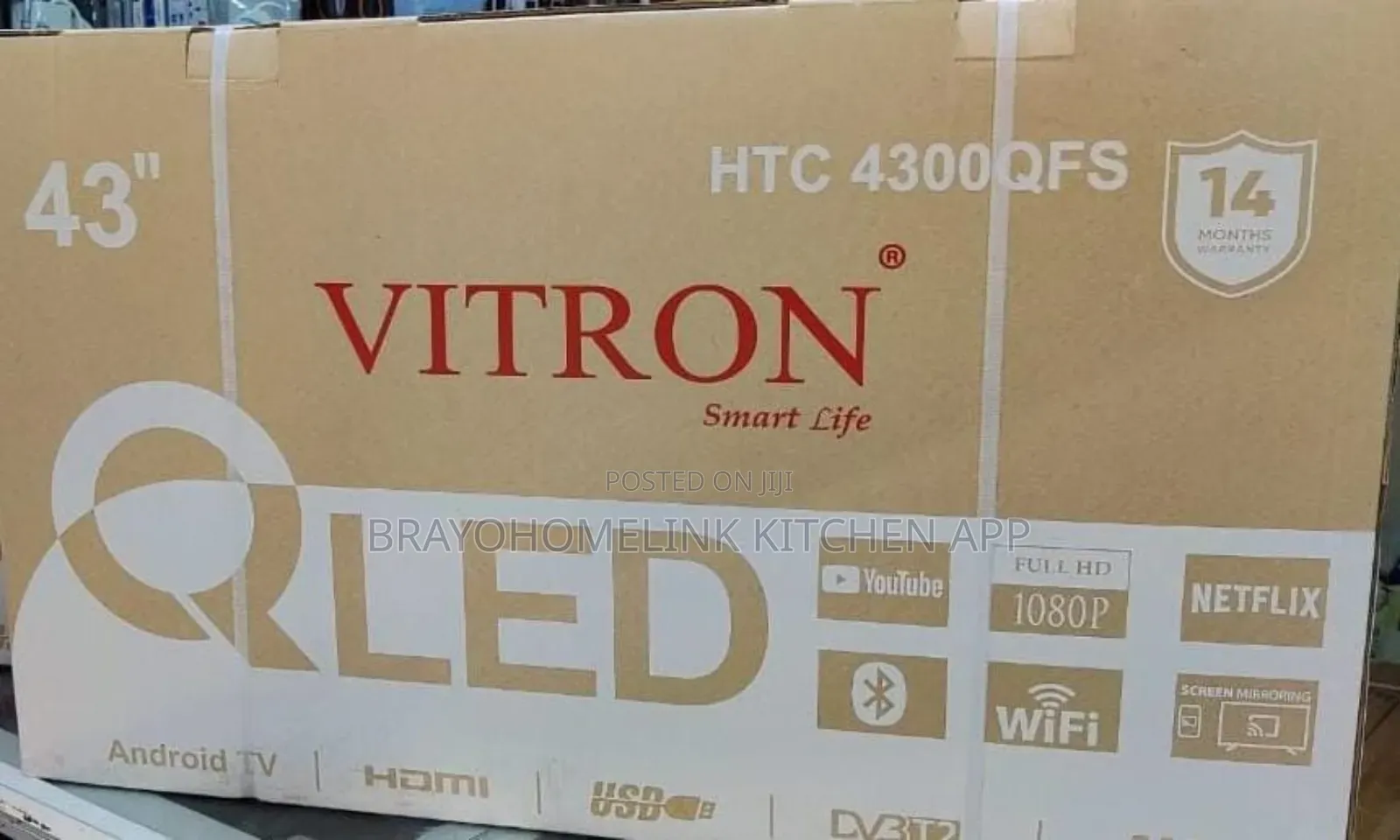 *Vitron 43" Qled Smart Android Frameless With Bluetooth