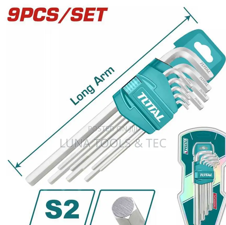 Total 9pcs Hex Key Set
Material:Cr-V