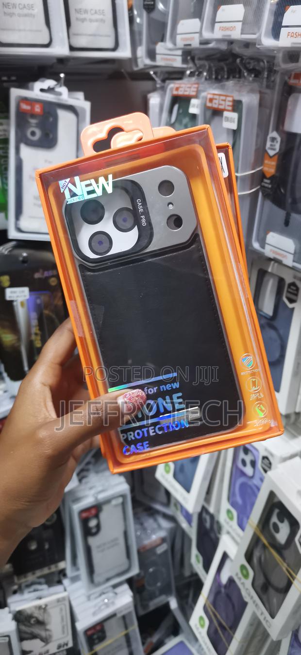 Xandy Metallic Pu Leather Aroma Case for iPhone 17 Pro -Black - thumbnail 2