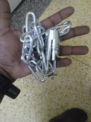 Metalic Strong Durable Security Chain With a Lock Gate and Bicycle - main view