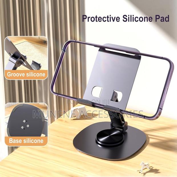 Metallic 360 Rotation Smart Phone Holder Desk - thumbnail 2