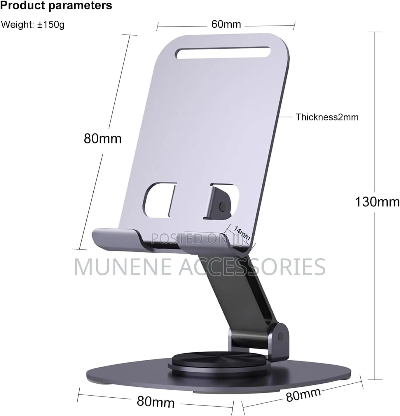 Metallic 360 Rotation Smart Phone Holder Desk