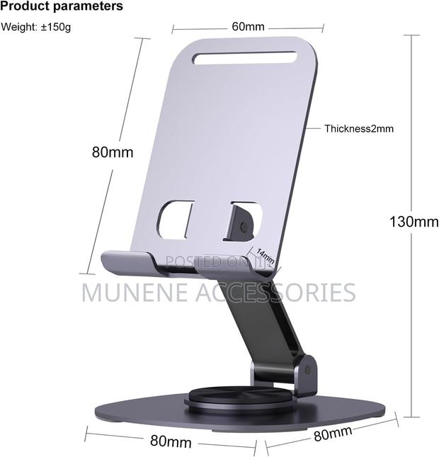 Metallic 360 Rotation Smart Phone Holder Desk - thumbnail 3
