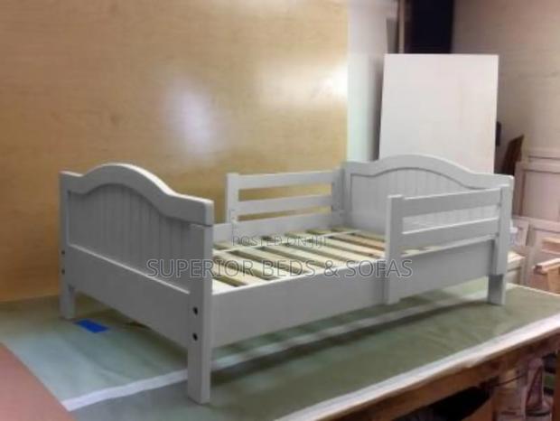 White Wooden Kids Bed 3 by 6 - main view