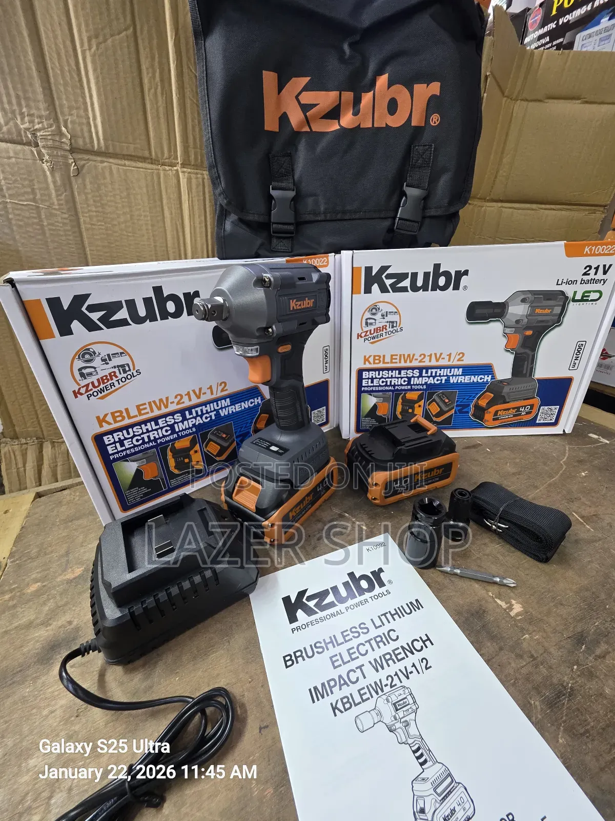 Kzubr Brushless Cordless Impact Wrench 
1/2" @9000/=