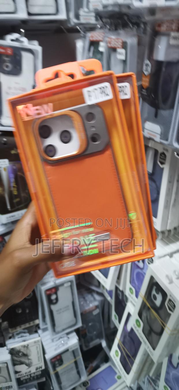 Bewasd Metalic Leather Aroma Case for iPhone 17 Pro -Orange - thumbnail 2